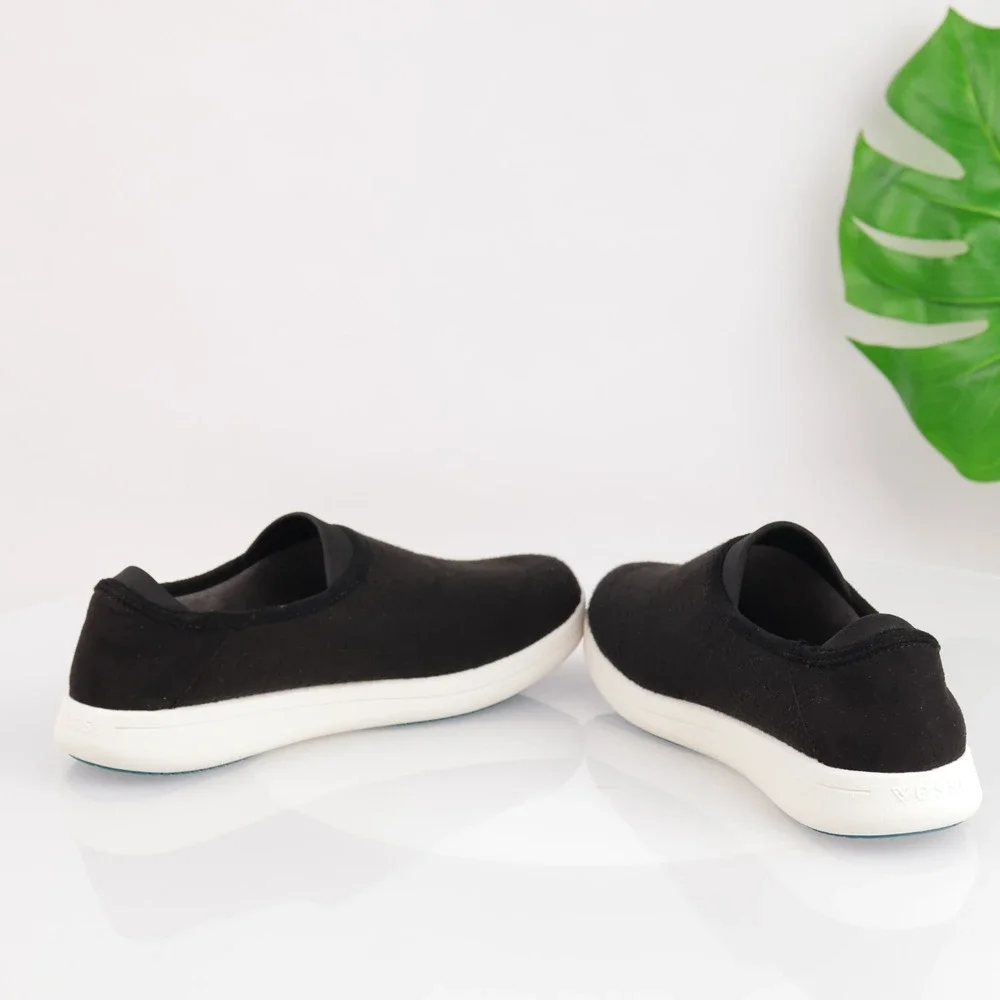 Vessi Mens Sunday Slipper Size 10 Waterproof Black Woven Slip On Shoes Casual